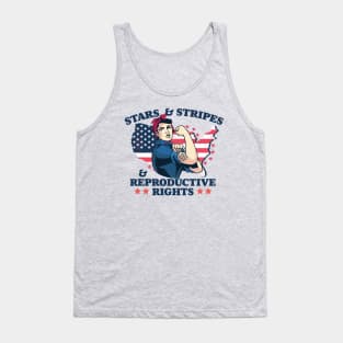 Stars and Stripes and Reproductive Rights // Patriotic American Rosie the Riveter Feminist Tank Top